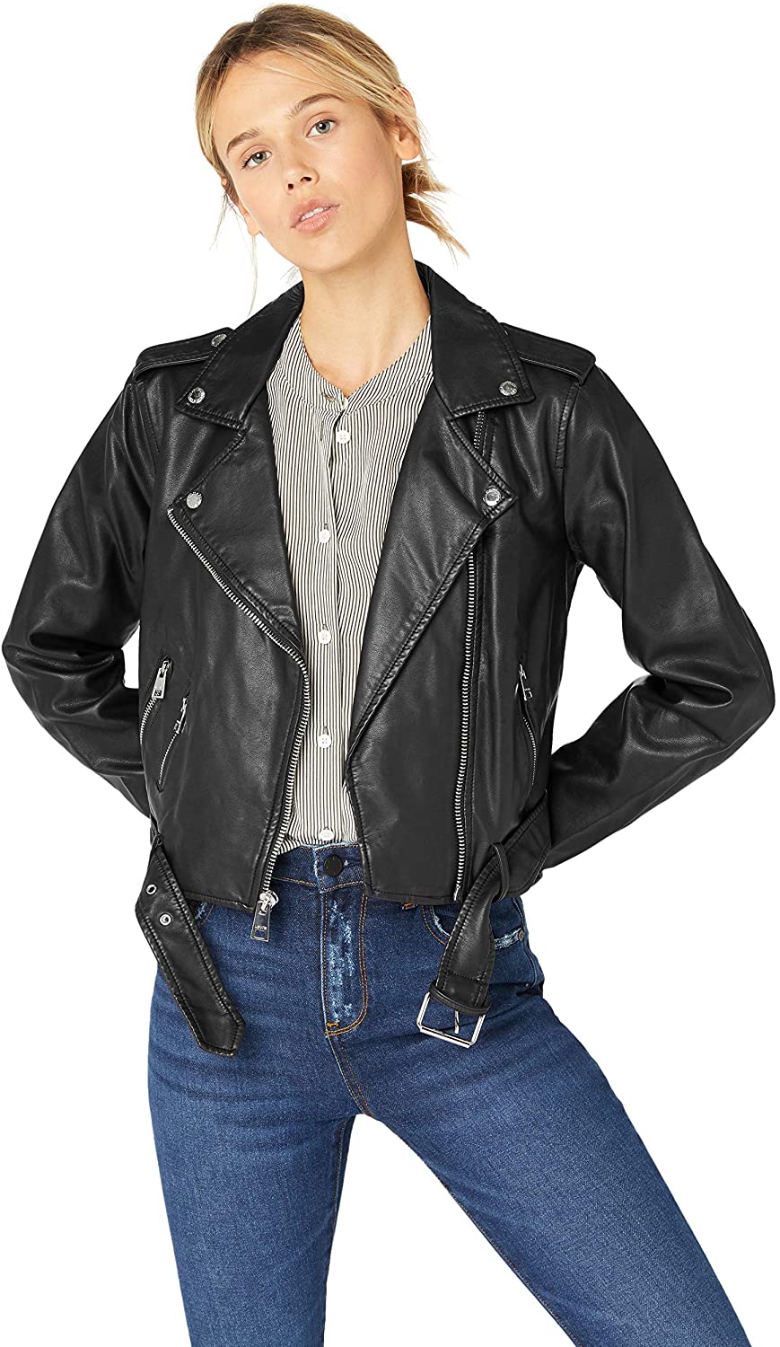 strange Phobia Remission Levi's Women's Faux Leather Asymmetrical Belted Motorcycle Jacket (Standard  and | eBay