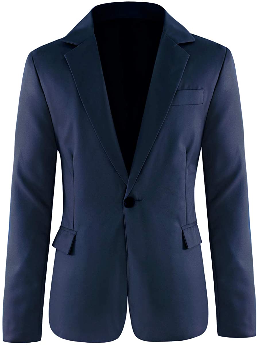 YUNCLOS Men's Slim Fit Casual 1 Button Notched Lapel Blazer Jacket