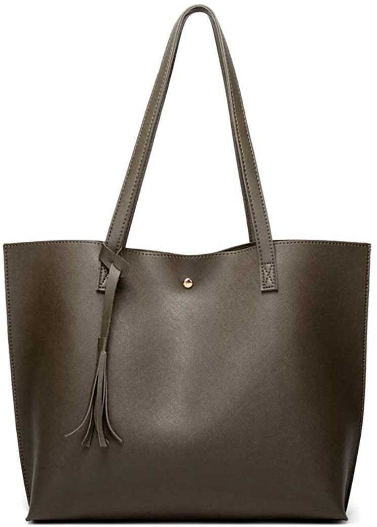OSLEI Women's Soft Faux Leather Tote Shoulder Bag from Big
