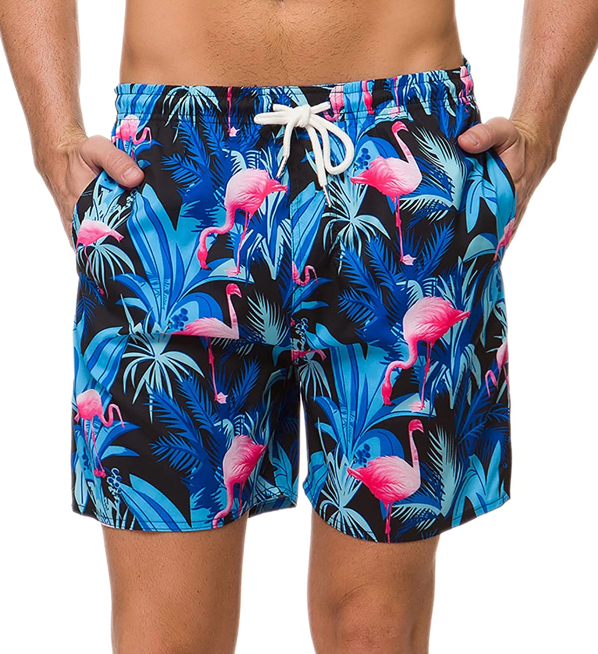 Janmid Men's Swim Trunks Quick Dry Beach Shorts with Pockets