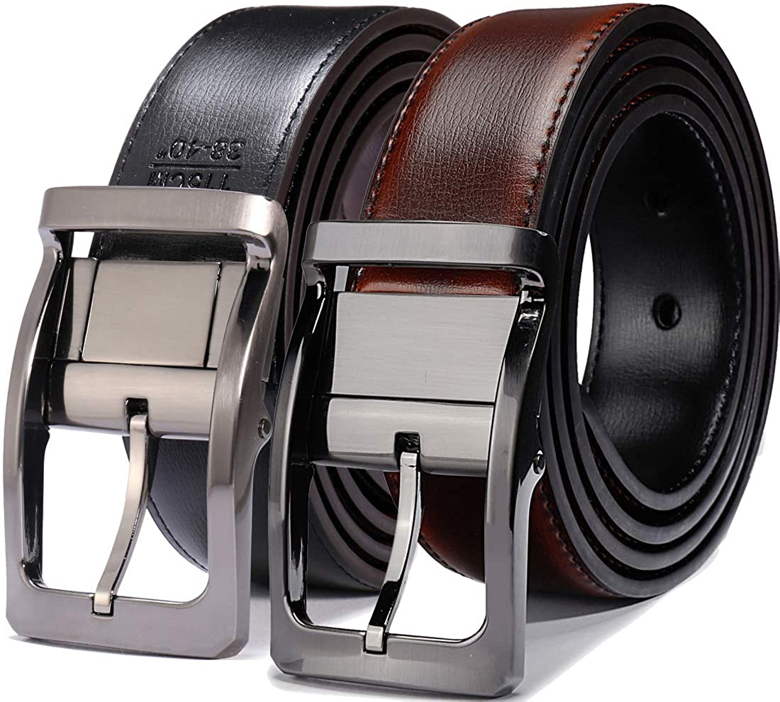Belts for Men Reversible Leather 1.25” Waist Strap Fashion