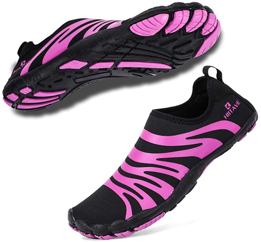 Light Pink 9-9.5 hiitave Womens Water Shoes Quick Dry Barefoot for Swim Diving Surf Aqua Sports Pool Beach Walking Yoga 