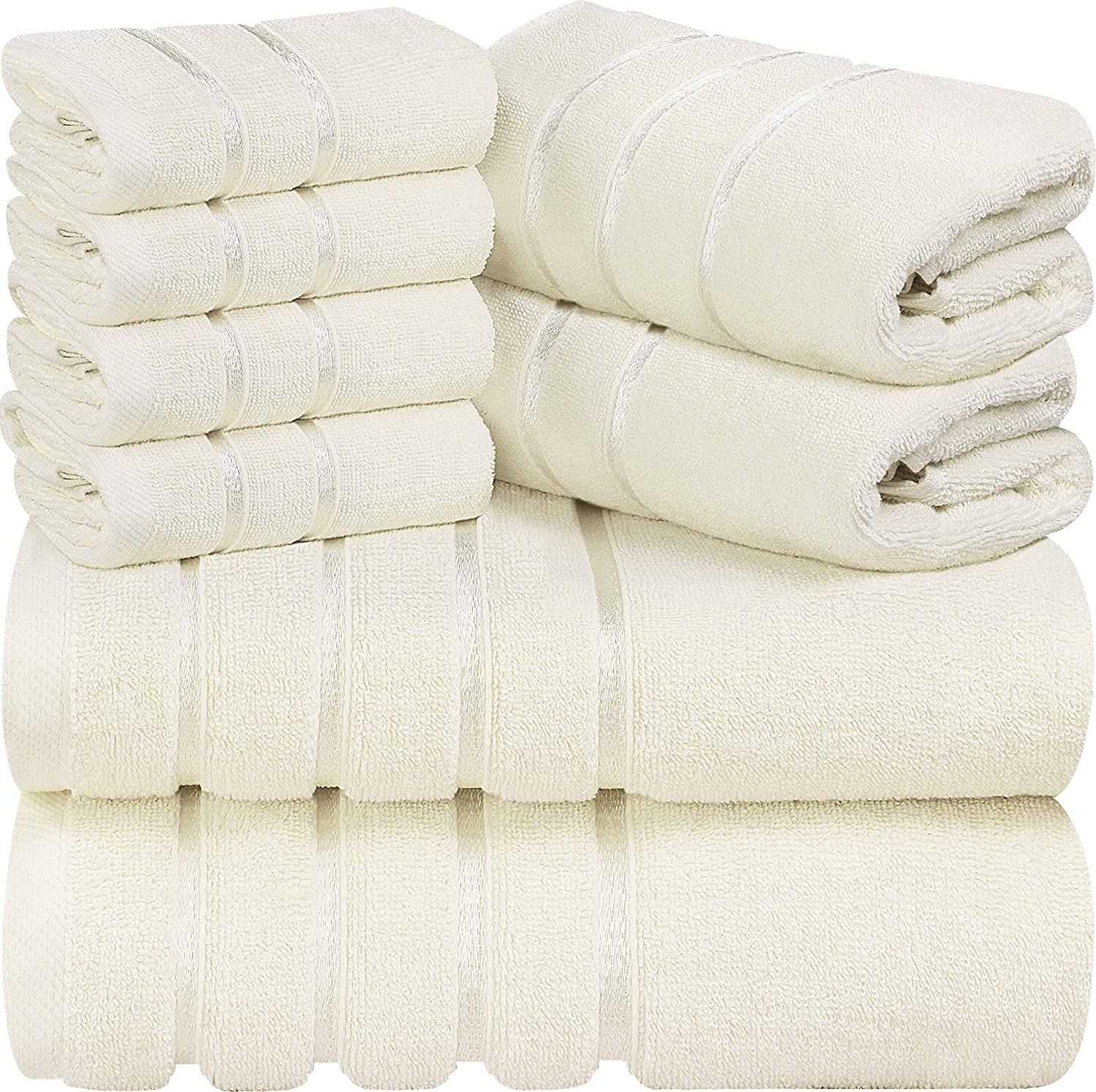 Utopia Towels - Set Di Asciugamani Di Lusso Da 8 Pezzi, 2 Asciugamani Da  Bagno, 2 Asciugamani A Mano e 4 Strofinacci, Altamente Assorbenti 97%  Cotone Filato Ad Anello(Bianco) : : Casa e cucina