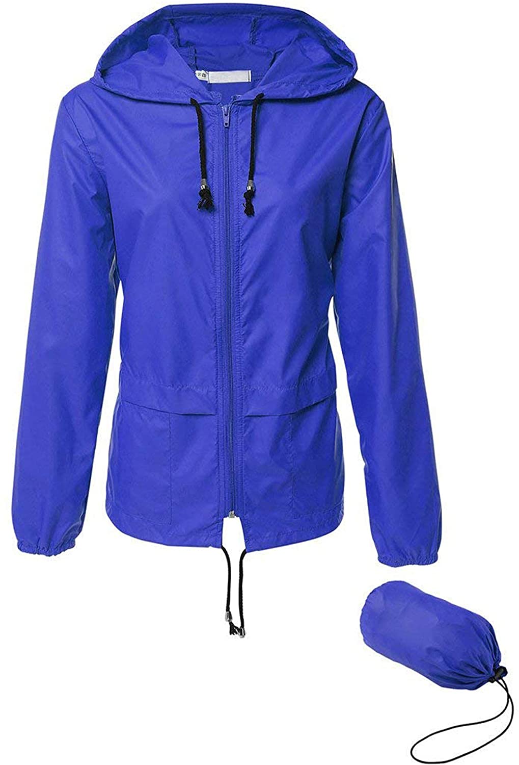 Avoogue Raincoat Women Lightweight Waterproof Rain Jackets Packable Outdoor Hooded Windbreaker 