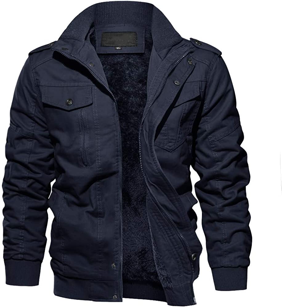 EKLENTSON Winter Jacket Men Thick Thermal Jacket Warm Fleece Lined