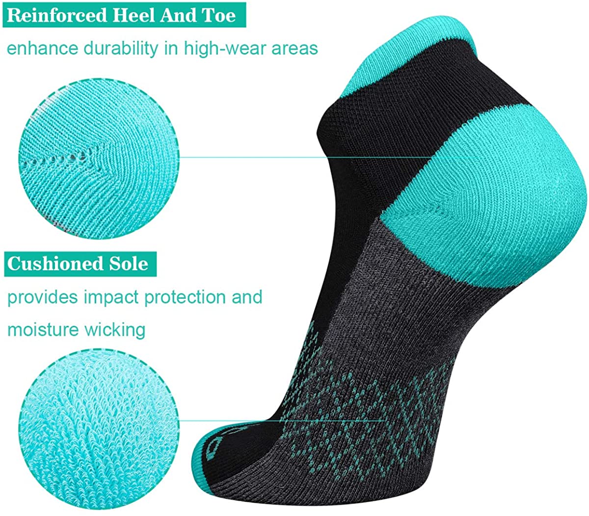 Eallco Womens Ankle Socks 6 Pairs Running Athletic Cushioned Socks | eBay
