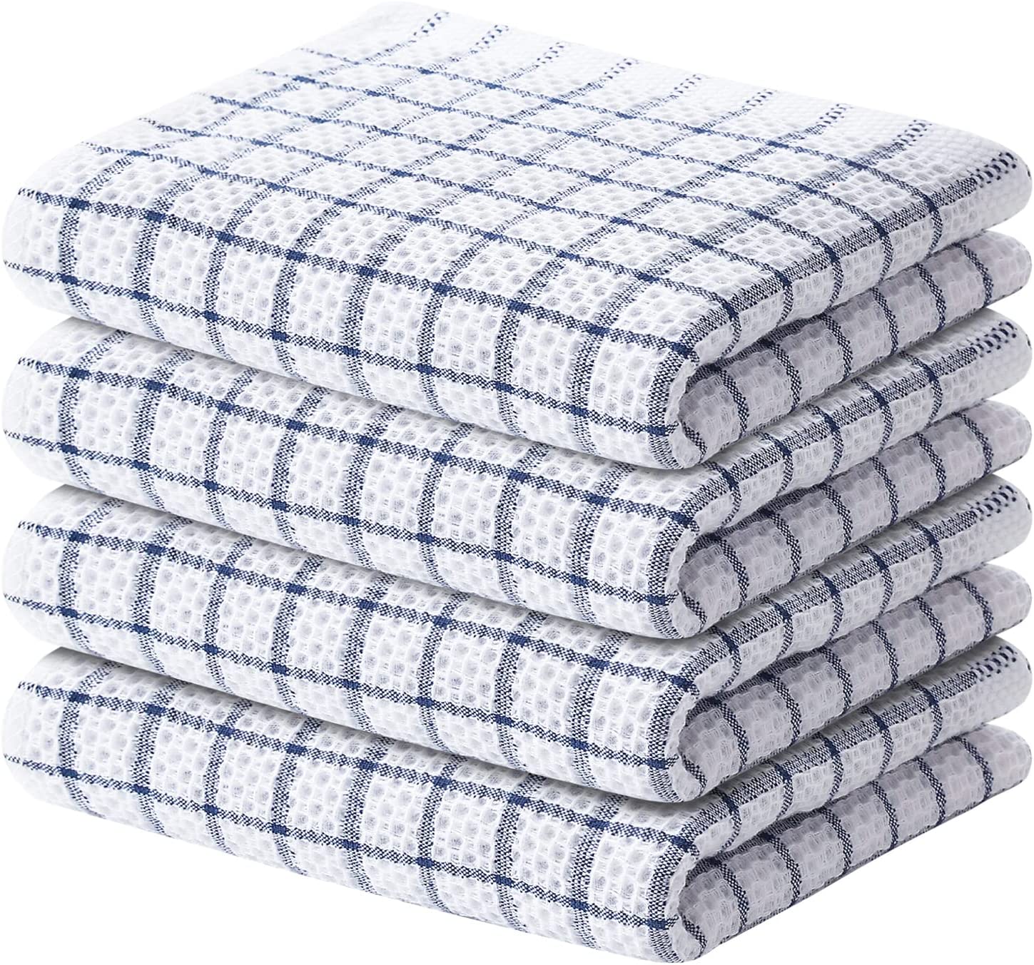 Fintale Kitchen Dish Cloths 6 Pack,12 x 12 Inches,100% Cotton Waffle Weave  Soft and Super Absorbent Dish Towels, Quick Drying Dish Rags for Washing