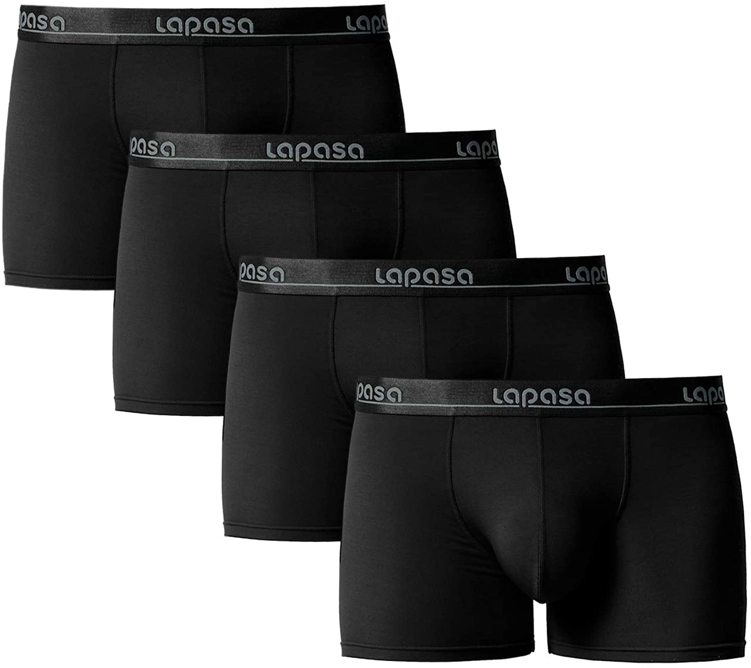 LAPASA Men's Underwear 4-Pack Boxer Brief Micro Modal Super Soft No Fly ...