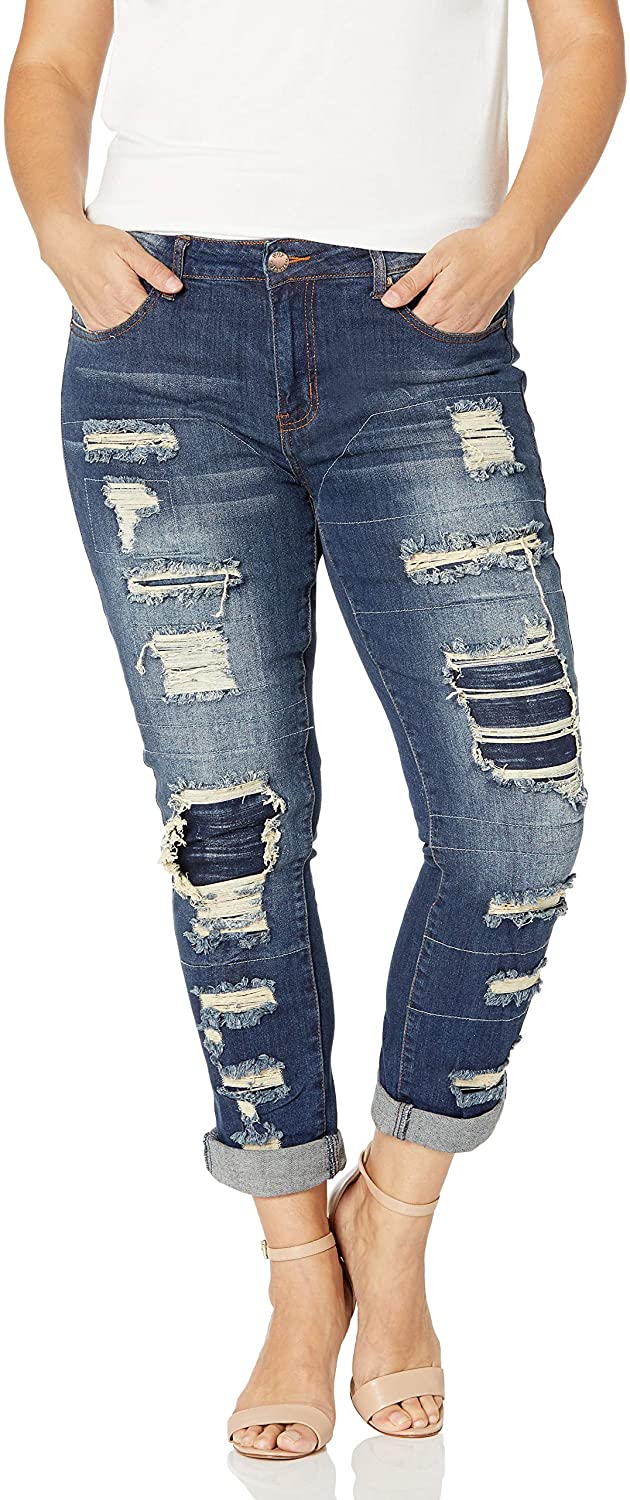 V.I.P.JEANS Women's Juniors Ripped Distressed Repaired Skinny Jeans | eBay