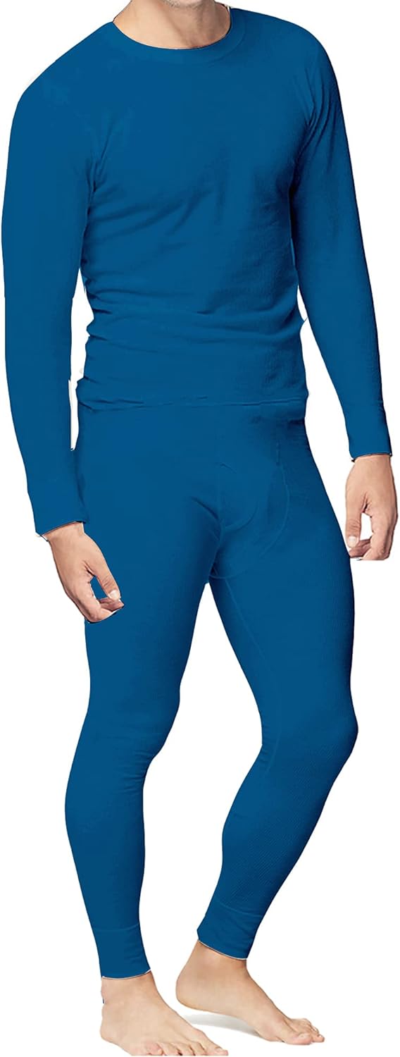 Men's Cotton Thermal Underwear Set Shirt Pants Long Johns