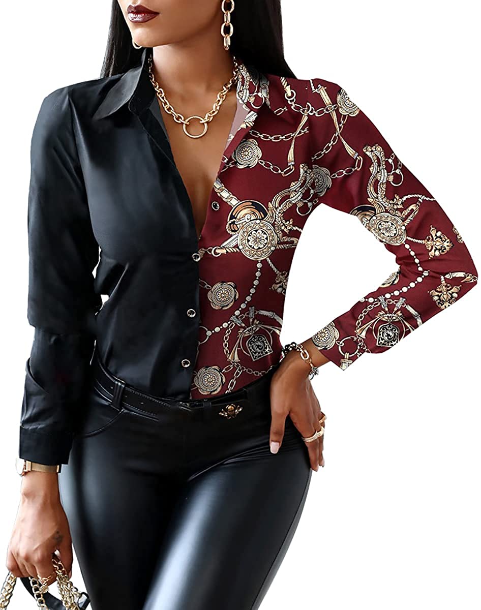 Blouses & Button-Down Shirts Colorful Long Sleeve Shirt Floral