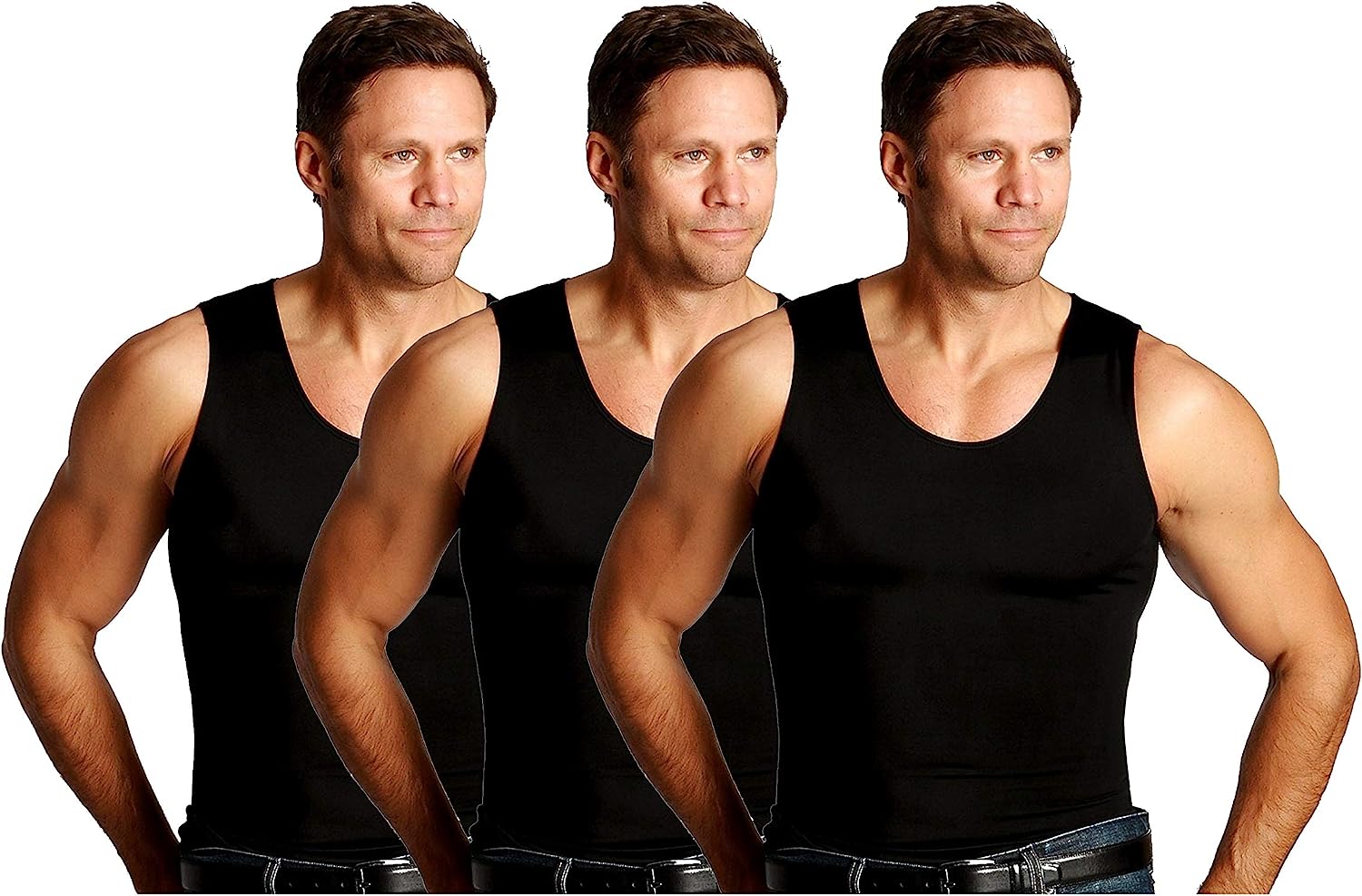 Insta Slim ISPRO Slimming Muscle Tank Top Shapewear Compression Shirt for  Men (M