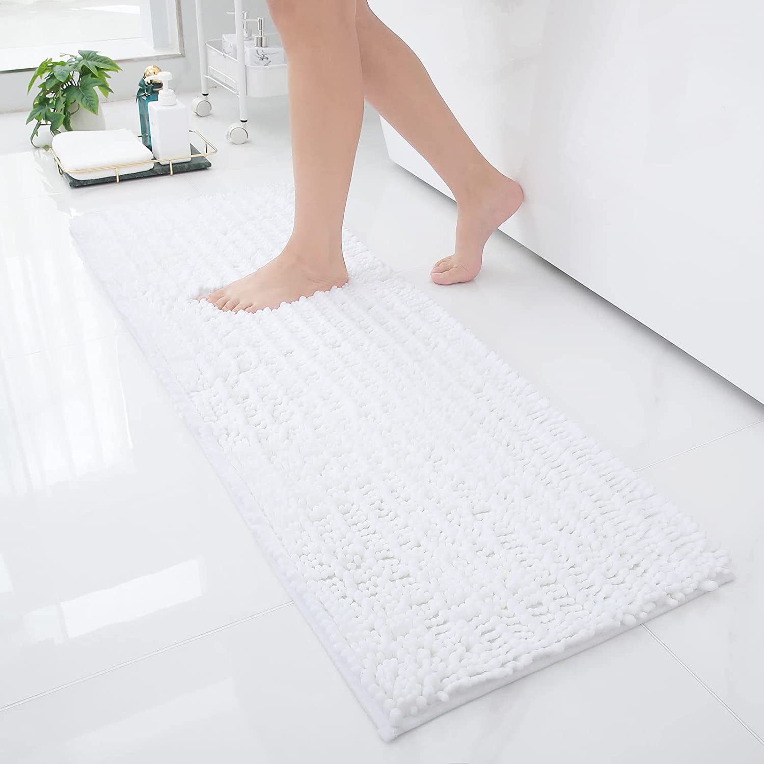 Arotive Chenille Bathroom Rug Mat, Extra Soft Thick Absorbent Shaggy Bath  Rugs, Non-Slip Machine Wash Dry Plush Bath Runner Mats for Bathroom, Living