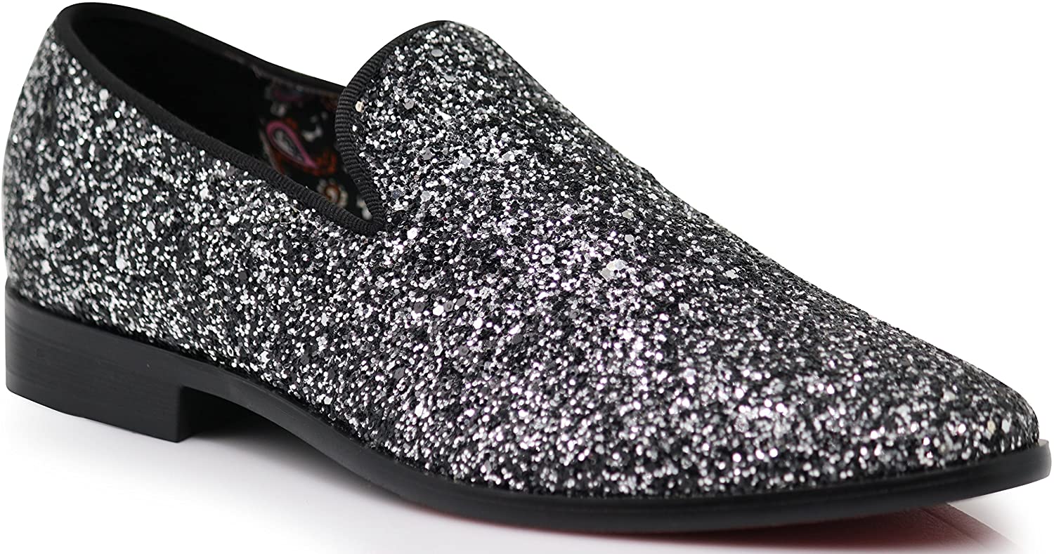  Enzo Romeo Men's Fashion Formal Tuxedo Slip On Loafer Velvet Dress  Shoes SKO03 (6.5, Black (08), Numeric_6_Point_5)