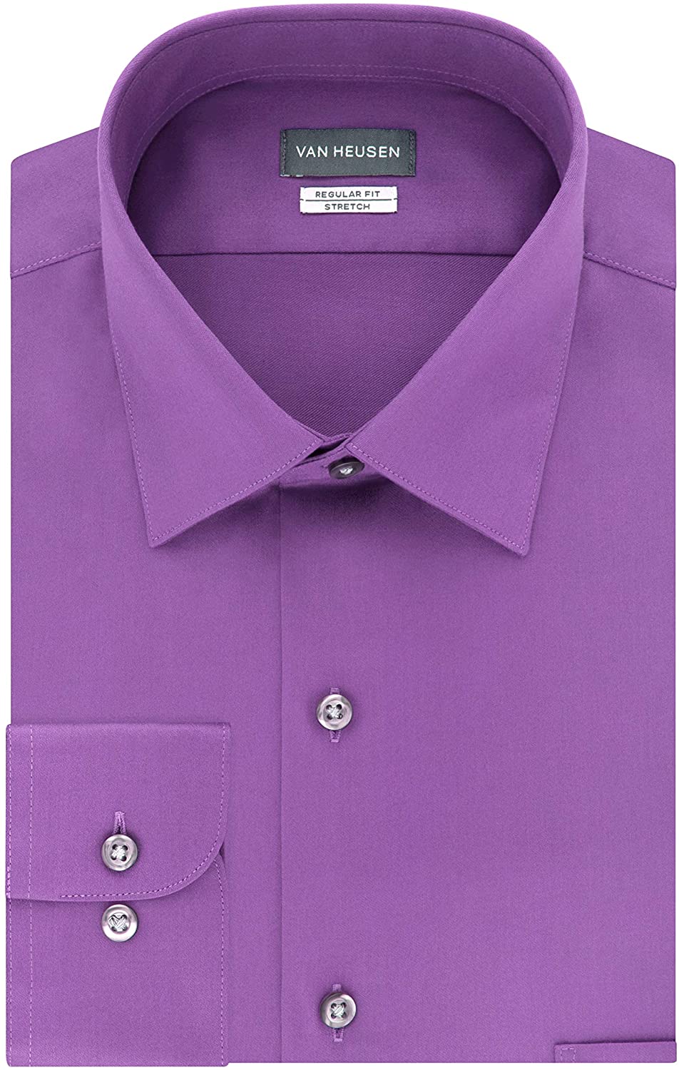 Mens Van Heusen No Iron Lux Sateen Dress Shirt Regular Fit Multiple Colors Sizes 