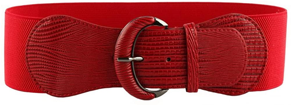 VOCHIC PU Leather Elastic Wide Belt for Women Ladies Dress Stretch Thick  Waist Belts