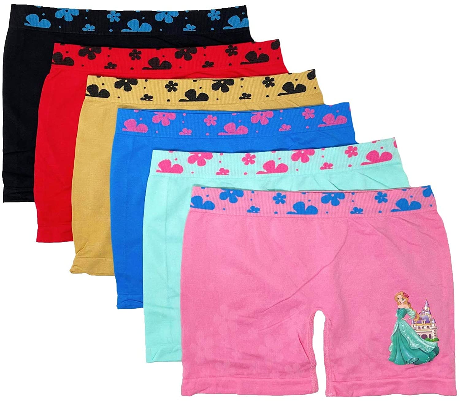6, 12pk Girls Dance Bike Shorts Under Dress Dance Bike Shorts for  Playground Sports or Under Skirts