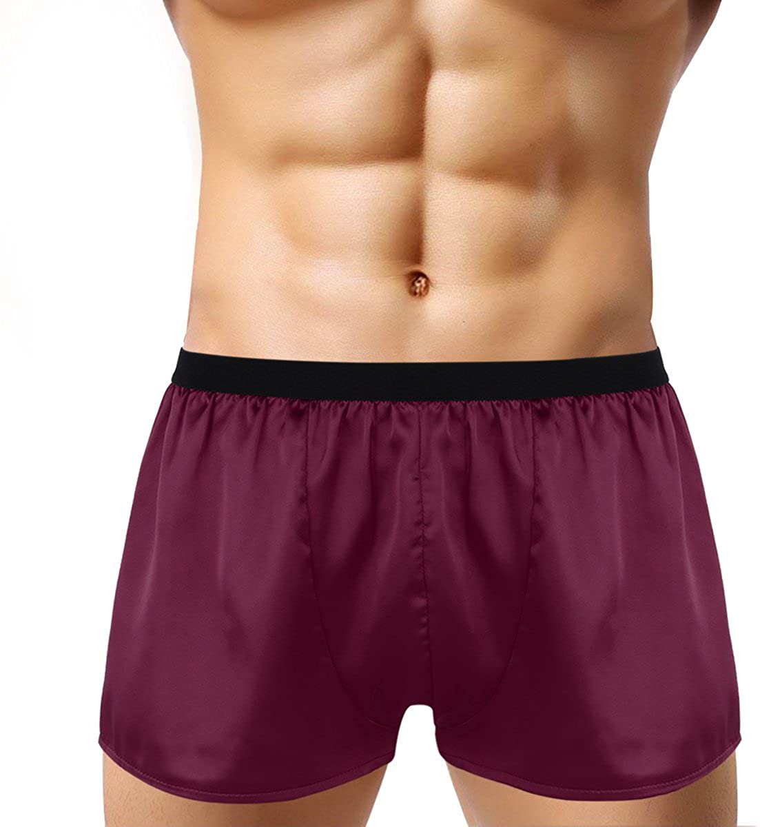 inlzdz Men's Silky Satin Boxer Briefs Underwear Summer Lounge Sports ...