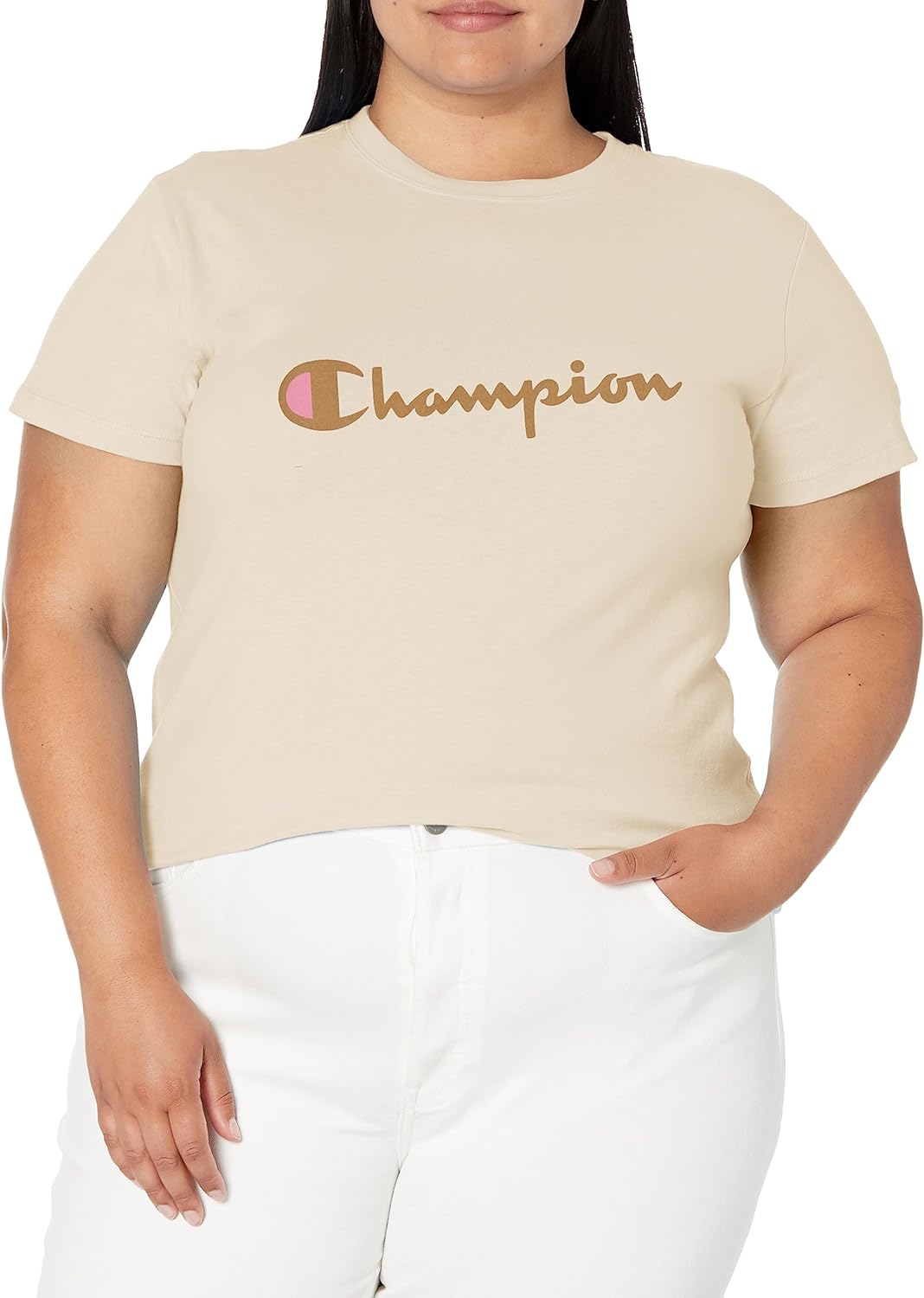Champion Women's T-shirt, Classic Tee, Comfortable T-shirt for Women,  Script (Plus Size Available)