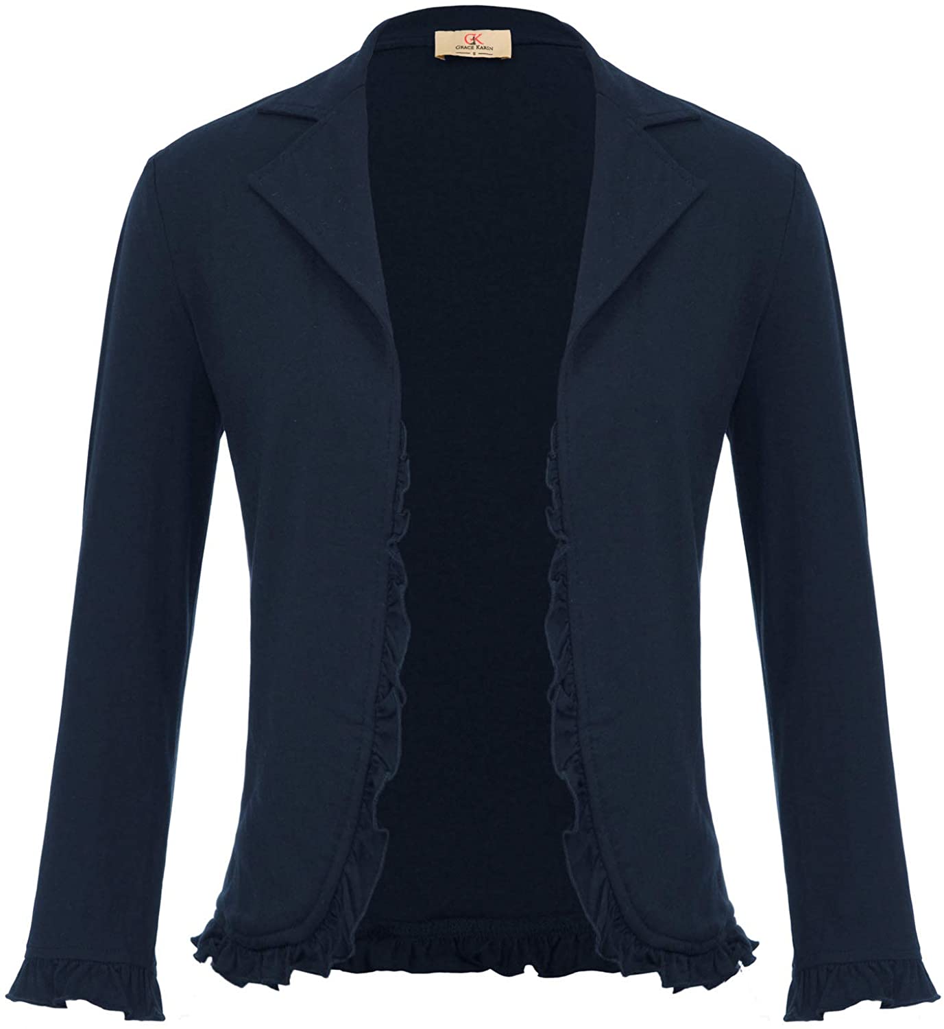 GRACE KARIN Women Business Casual Cropped Blazer Jacket Open Front Cotton Cardigan 