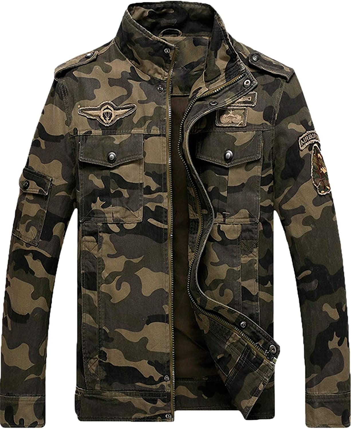 YXP Men's Military Jacket Casual Lightweight Cotton Windbreaker Field ...