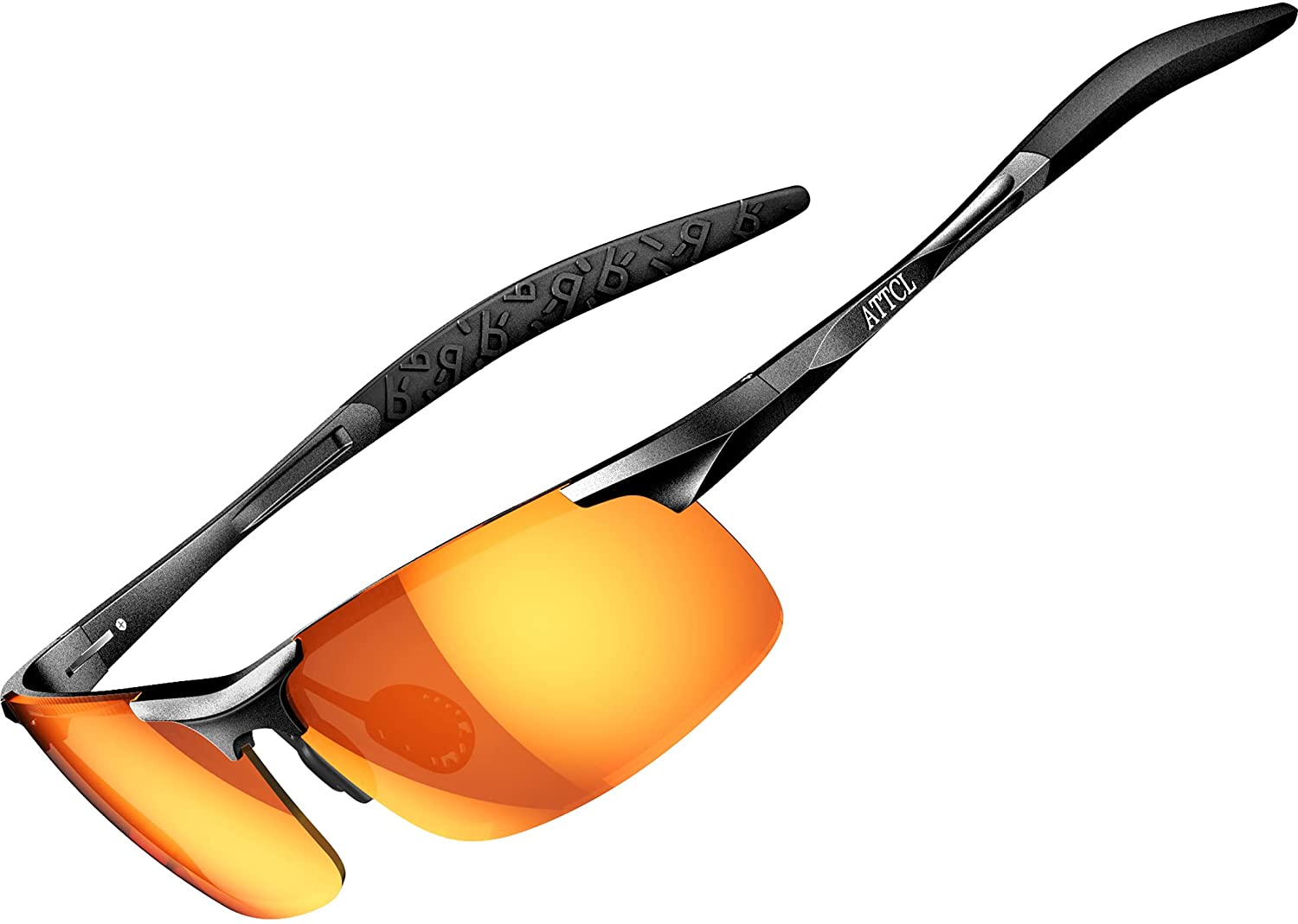 ATTCL Men's Hot Fashion Driving Polarized Sunglasses for Men Al-Mg Metal Frame 8177Coffee