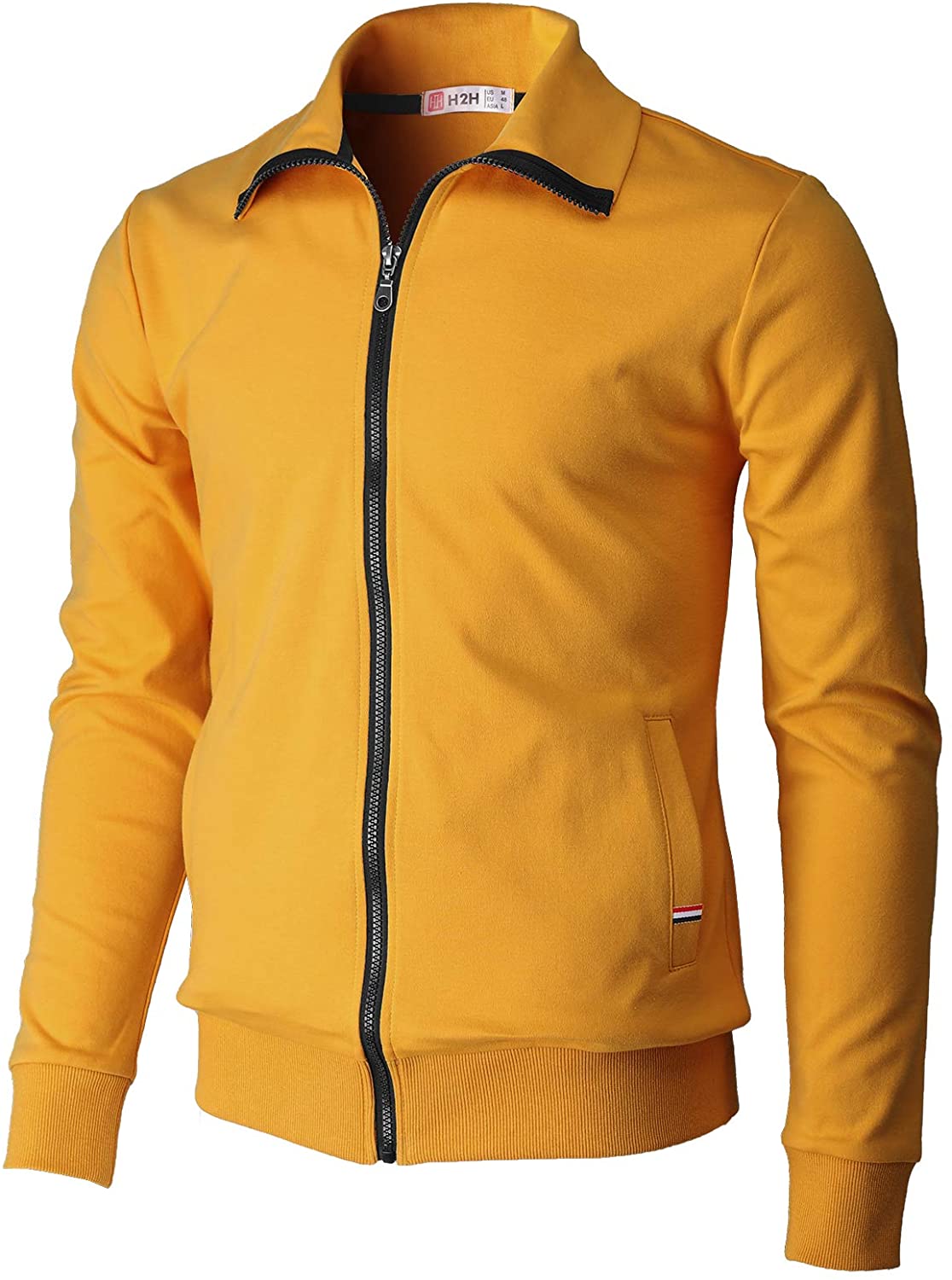 H2H Mens Active Slim Fit Track Lightweight Jacket Zip-up Long Sleeve Training Basic Designed 