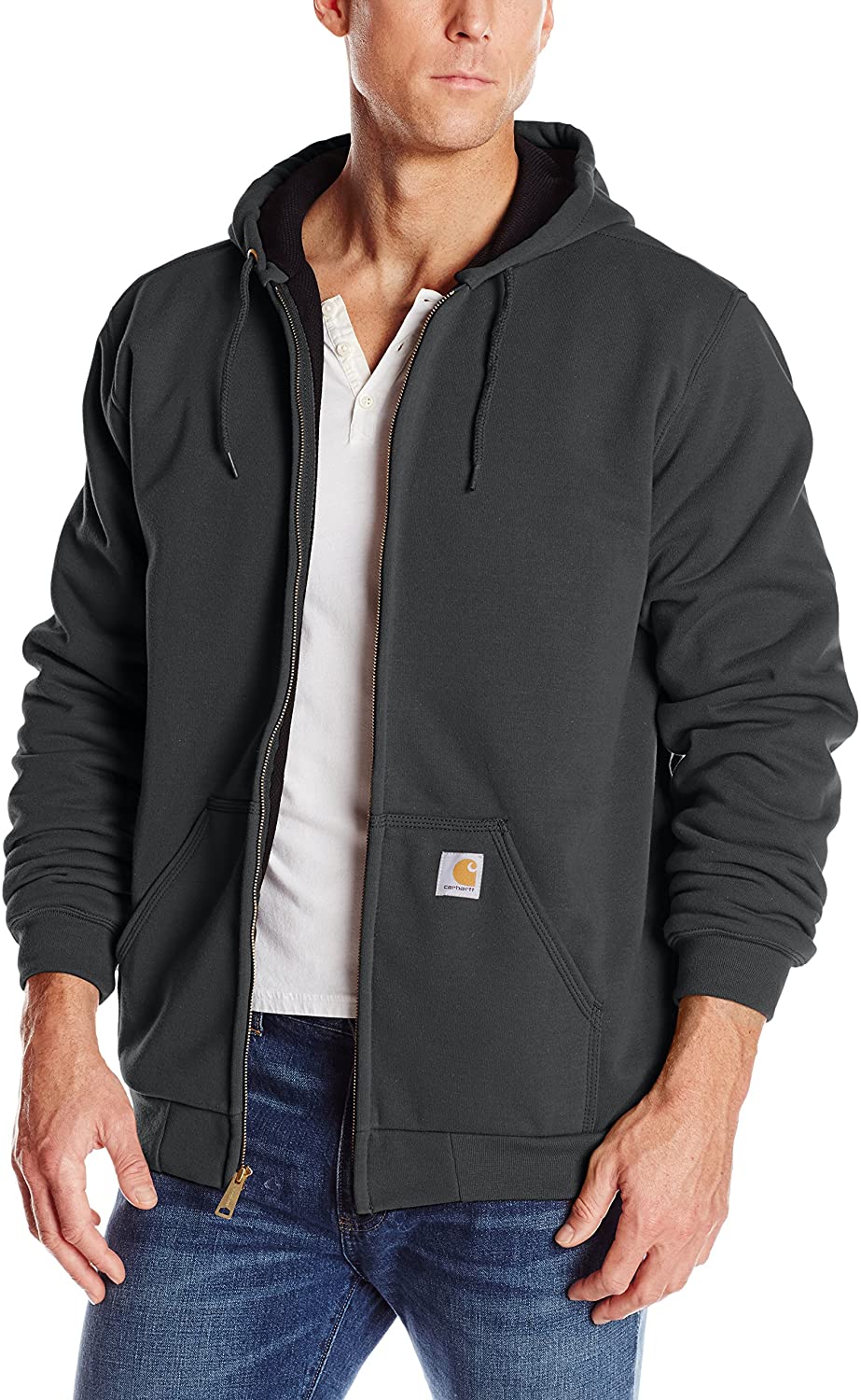 Carhartt Mens Big & Tall Rutland Thermal Lined Zip Front Sweatshirt Hoodie 