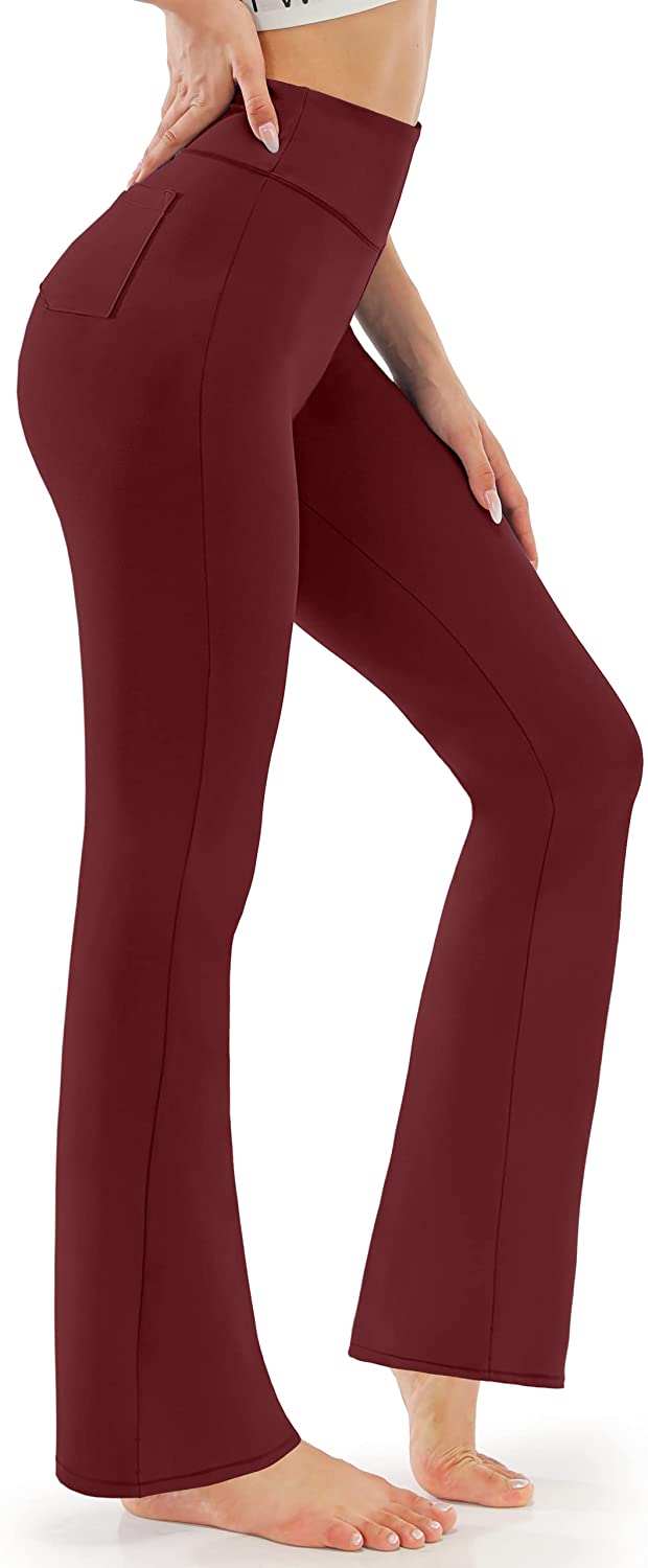 AFITNE Bootcut Yoga Pants for Women with Pockets High Waist Workout Bootleg  Pant