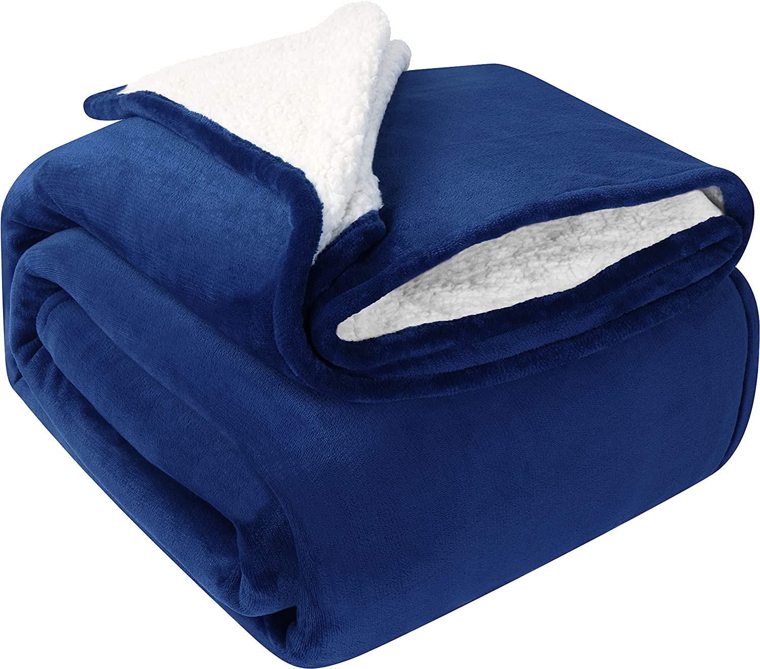Utopia Bedding Sherpa Blanket King Size [Washed Blue, 90x102 Inches] -  480GSM Thick Warm Plush Fleece Reversible Blanket for Bed, Sofa, Couch,  Camping