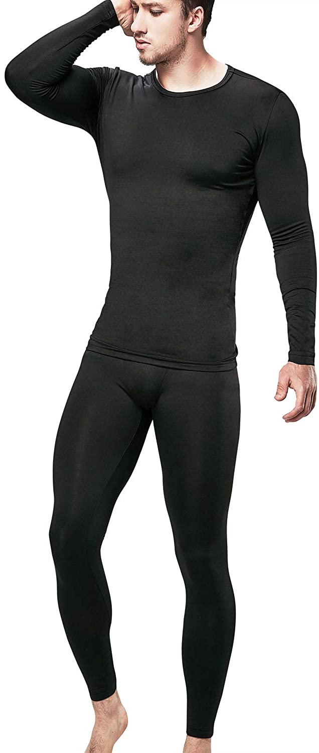 Men's Thermal Underwear Long Johns Set with Fleece Lined