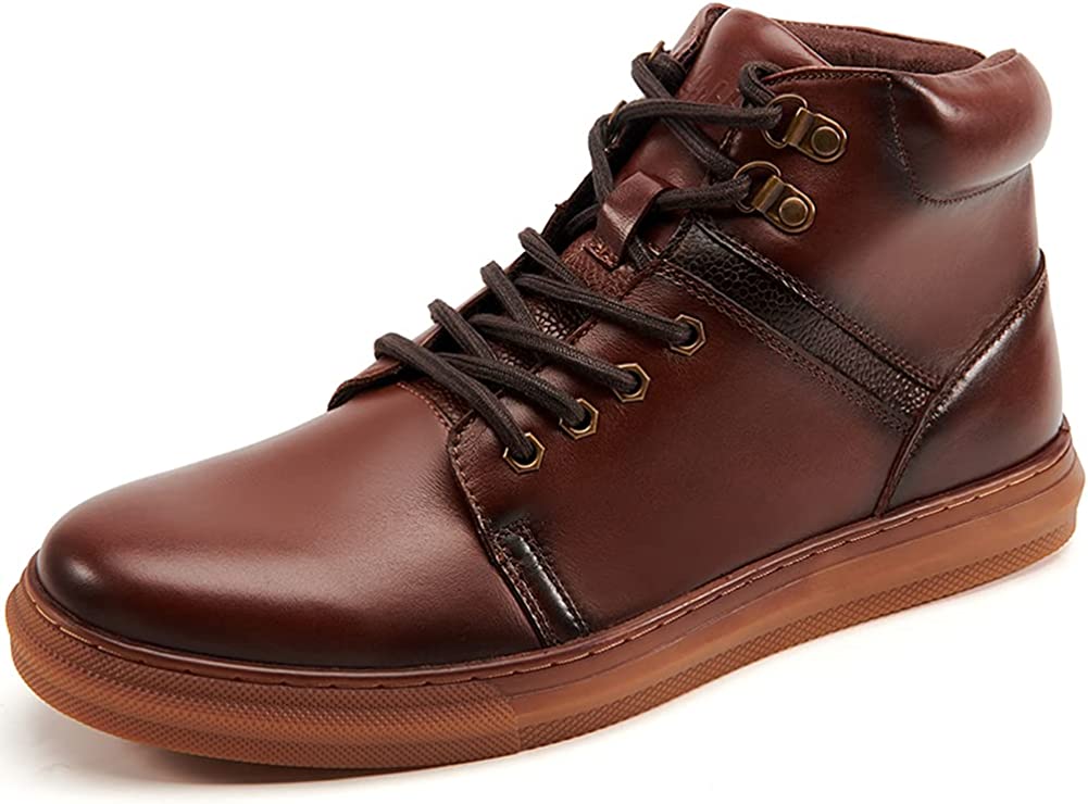 Men's Casual Oxford Sneaker Boot Genuine Leather Upper Mid-Top Fashion  Design Wa