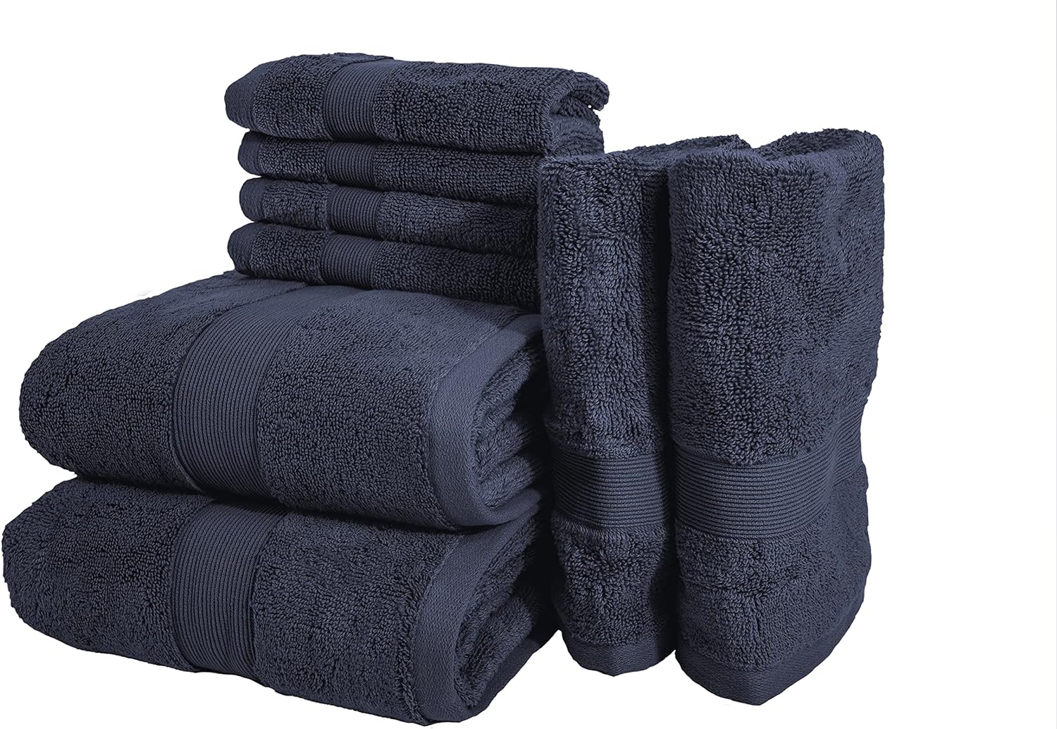 Bennett and Shea 8-Piece Luxury Bath Towel Set, 100% Turkish Cotton Loops,  Premi