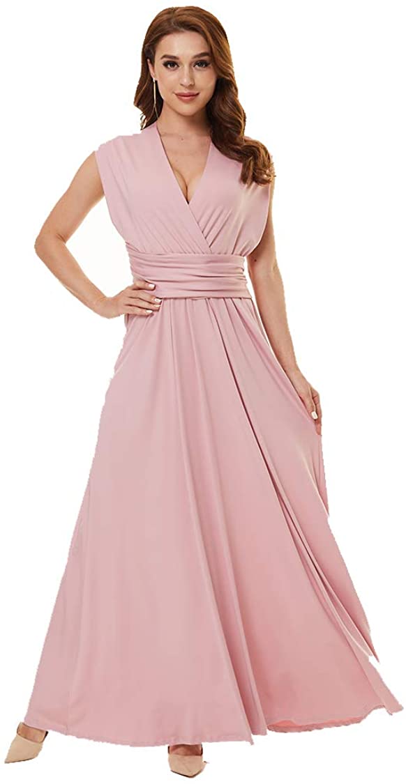 PERSUN Women's Convertible Multi Way Wrap Maxi Dress Long Party Grecian Dresses