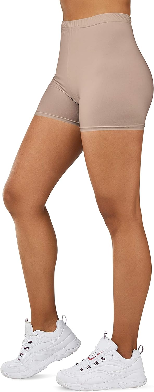 Gilbins Ultra Soft High Waist Yoga Stretch Mini-Bike Shorts for
