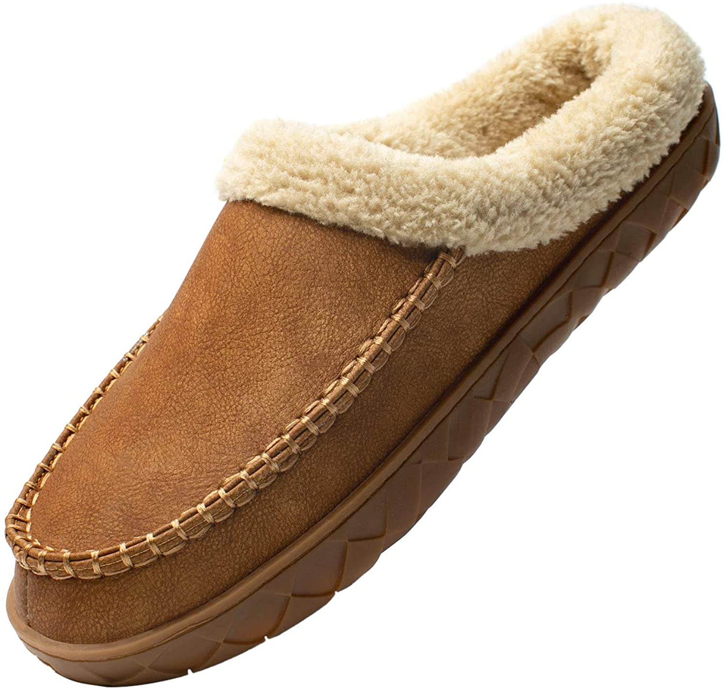 faux leather moccasin slippers