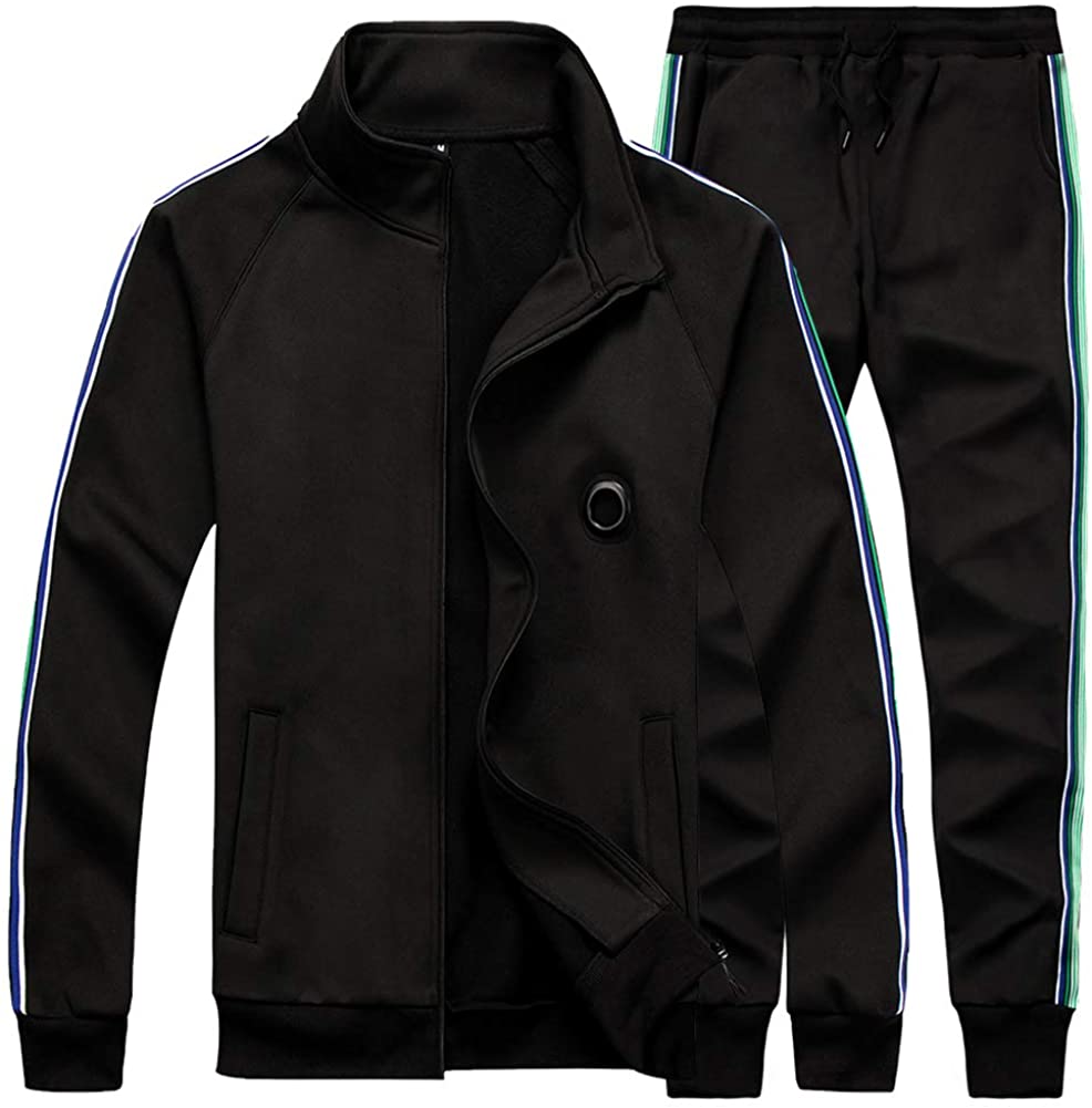 AOTORR Men's Athletic Running Tracksuit Set Casual Full Zip Jogging Sweat Suit 