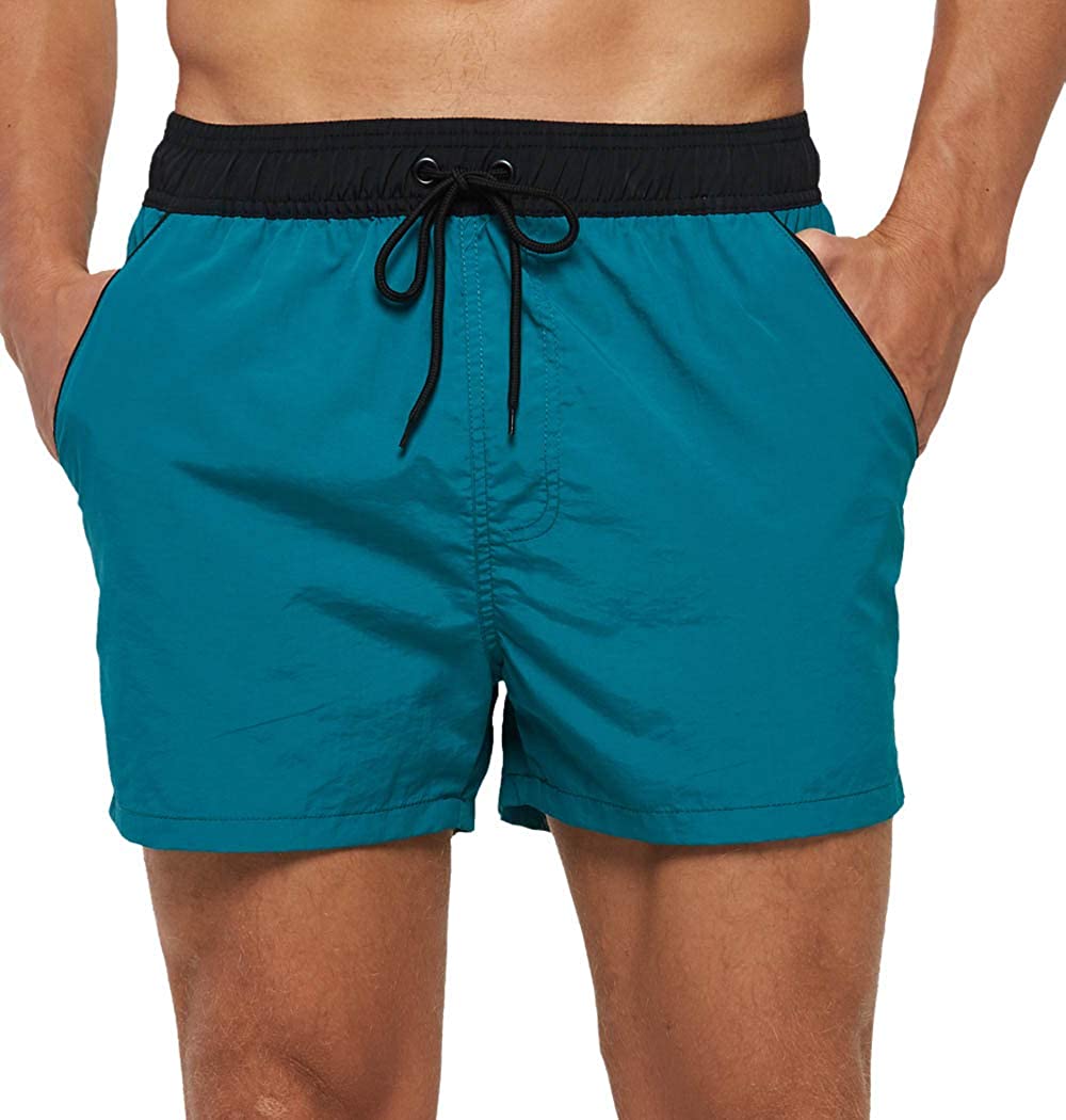Lxso Men's Swim Trunks Quick Dry Board Shorts with Zipper Pockets and Breathable Lining 