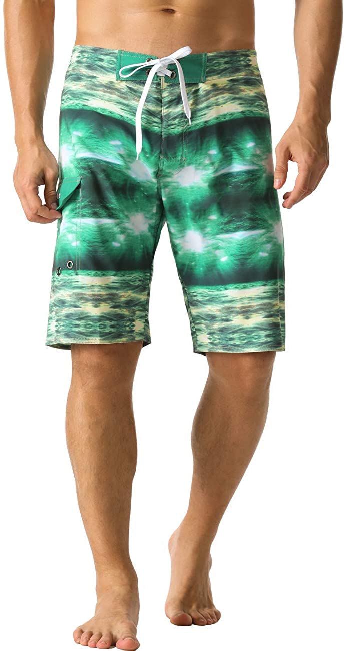 Nonwe Men's Sportwear Quick Dry Board Shorts with Lining 