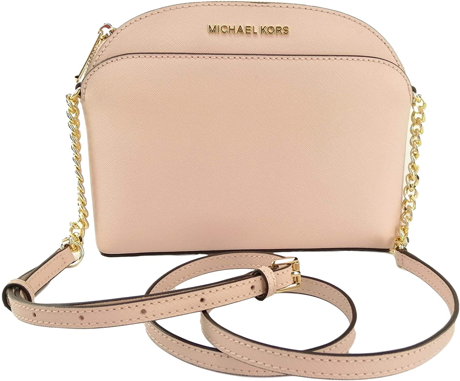 Michael Kors Emmy Saffiano Leather Medium Crossbody Bag, Powder Blush,  Medium : : Clothing, Shoes & Accessories
