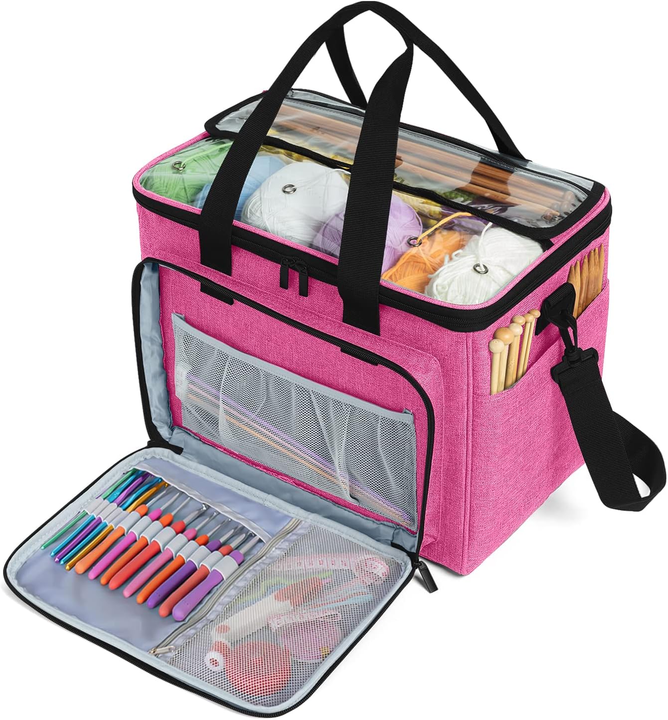 Storage Bag Wear Resistant Dust-proof Knitting Organizer Tote Bag