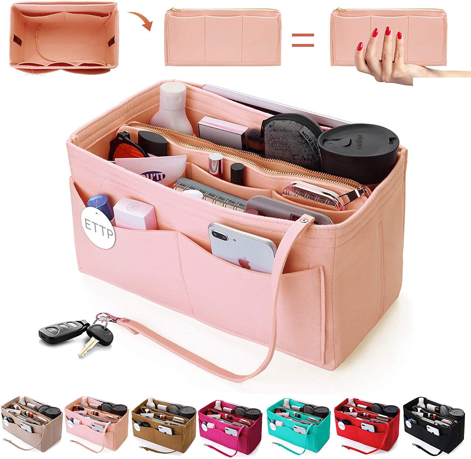  ETTP Purse Organizer Insert For Handbags, Tote Bag Organizer  Insert, Handbag Organizer For Tote & Handbags, Compatible with Neverful  Speedy and More (Medium,Black) : Clothing, Shoes & Jewelry