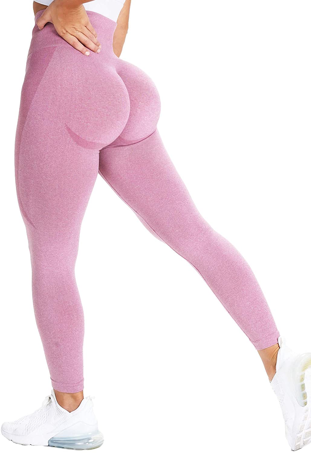 Lycra Peach Hip Yoga Leggings with Anti-Bacterial Panties Women Seamless  High Waist Anti Rolling Sports Leggings Workout Pants