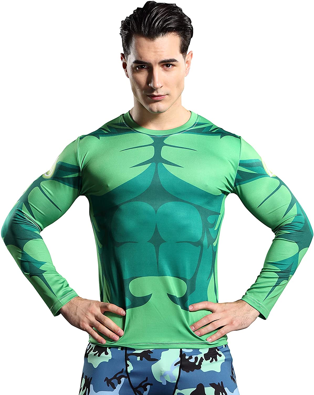 GYM GALA The Incredible Hulk Mens 3D Printed Compression Sport Fitness T-Shirt 