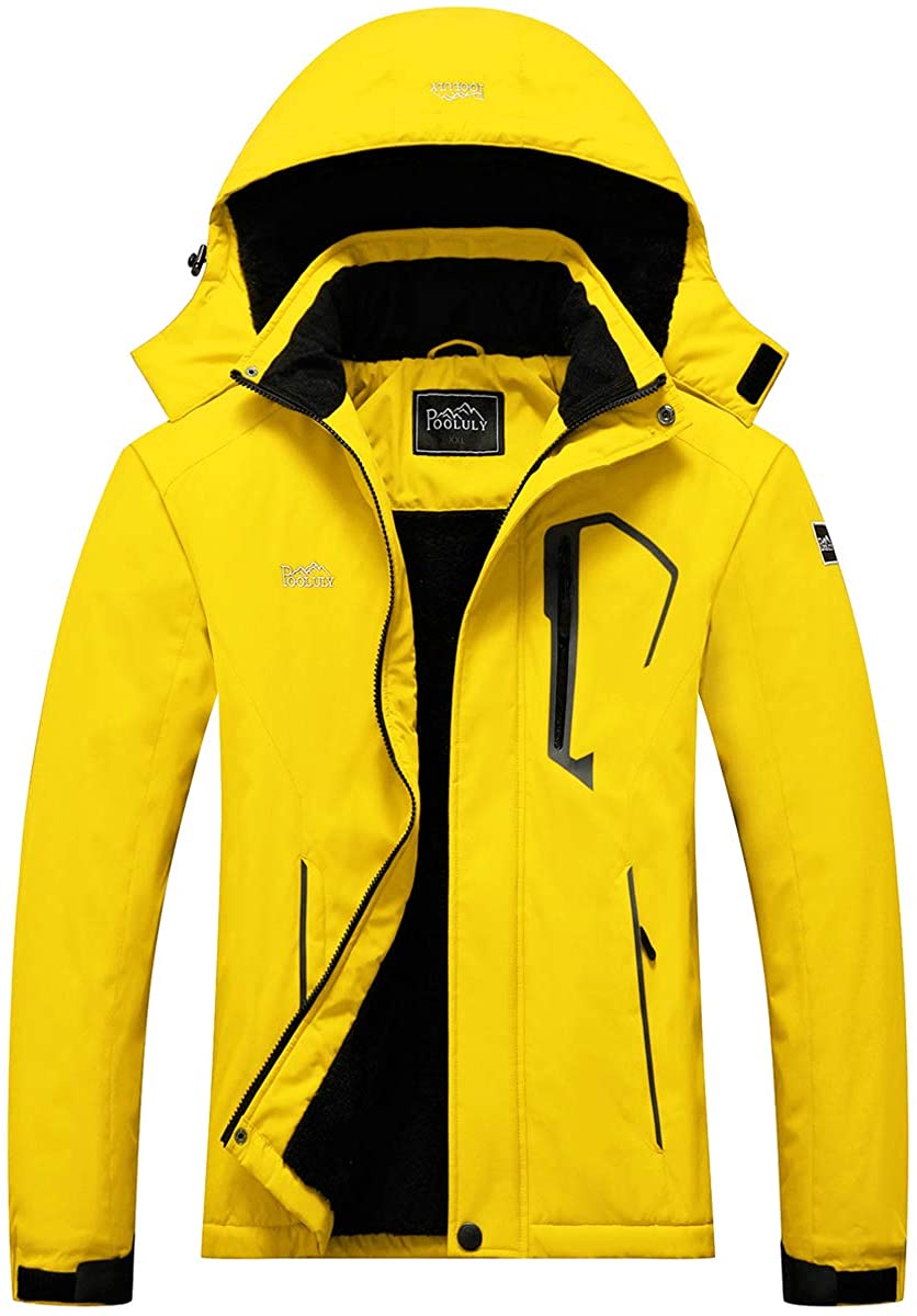 Aayomet Coats For Women Women's Waterproof Ski Jacket Warm Winter Snow Coat  Mountain Windbreaker Hooded Raincoat Jacket,Yellow XL 