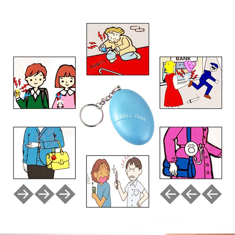 KERUI Self Defense Alarm 120dB Egg Shape Girl Women Security Protect Alert Personal Safety Scream Loud Keychain Emergency Alarm-5