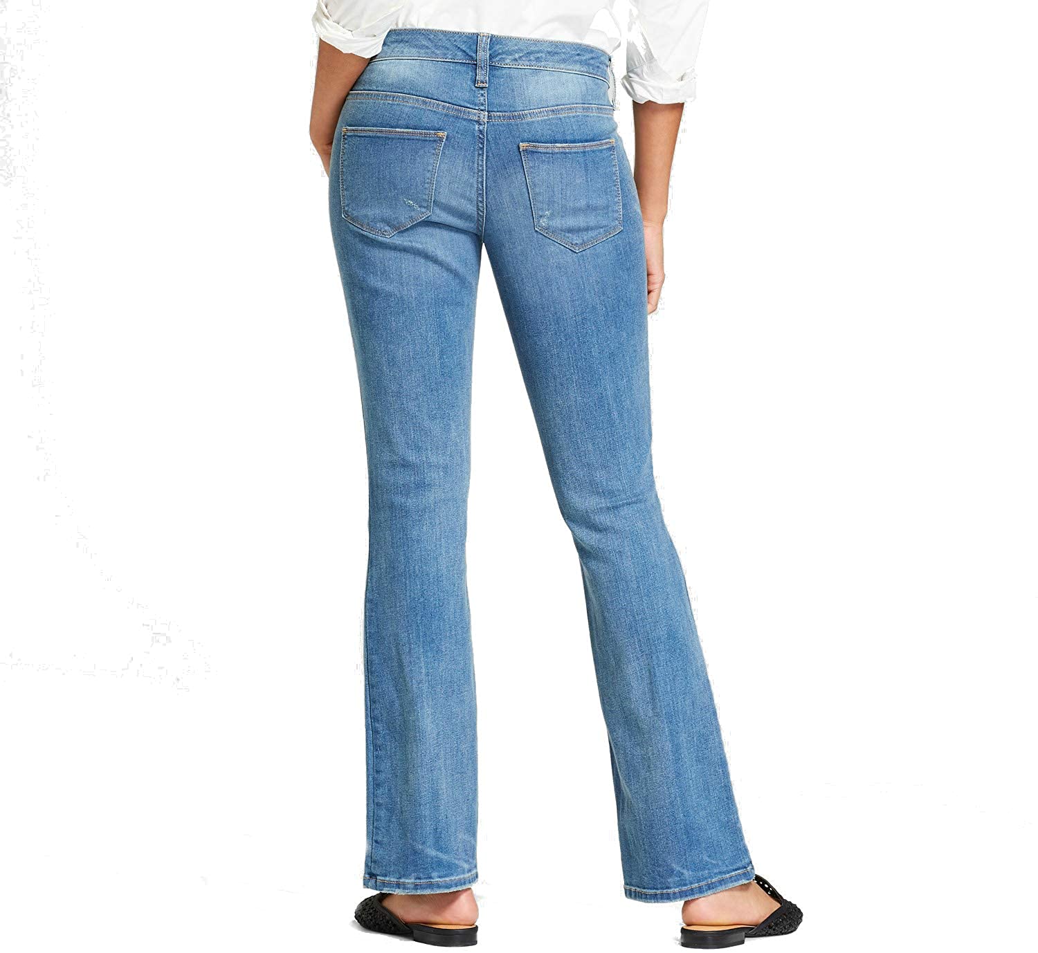 Universal Thread Women's Mid Rise Destructed Skinny Bootcut Jeans Light ...