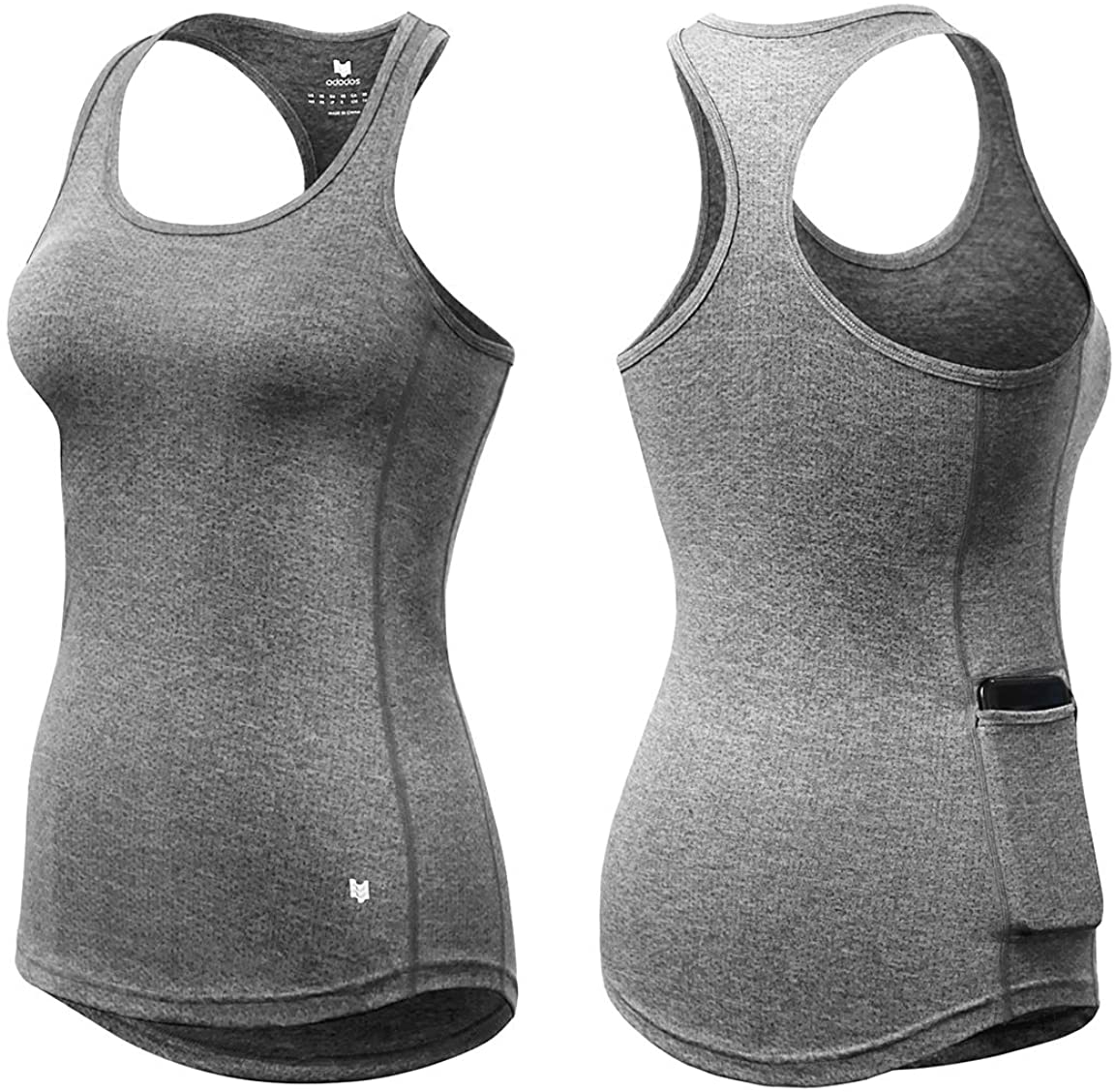 Strappy Athletic Tanks with Side Pocket Exercise Gym Yoga Shirts ODODOS Workout Tank Tops for Women