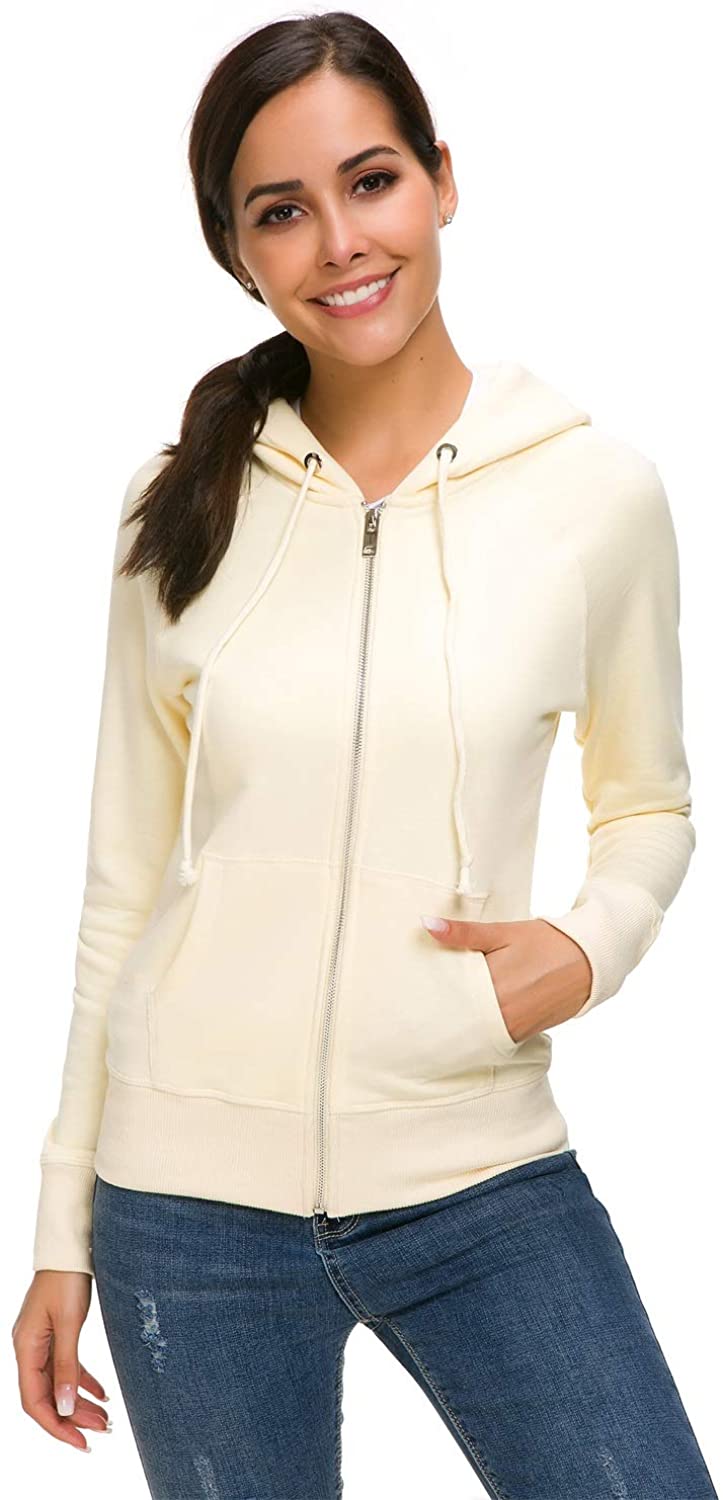 Download APRLL Womens Long Sleeve Hoodie Cotton Zip Up Tunic ...