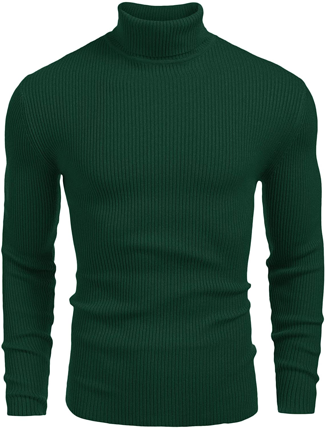 COOFANDY Mens Ribbed Slim Fit Knitted Pullover Turtleneck Sweater | eBay